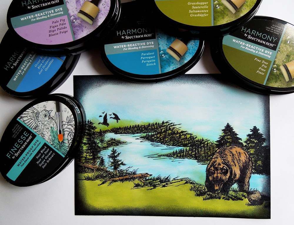 Harmony by Spectrum Noir Water Reactive Dye Inkpad - Noir Black