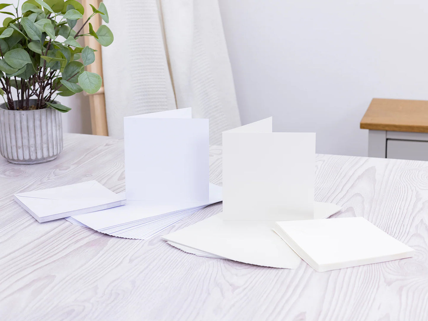 Crafter's Companion 6"x6" Pearl Card & Envelope Packs - White & Ivory 80 Pack