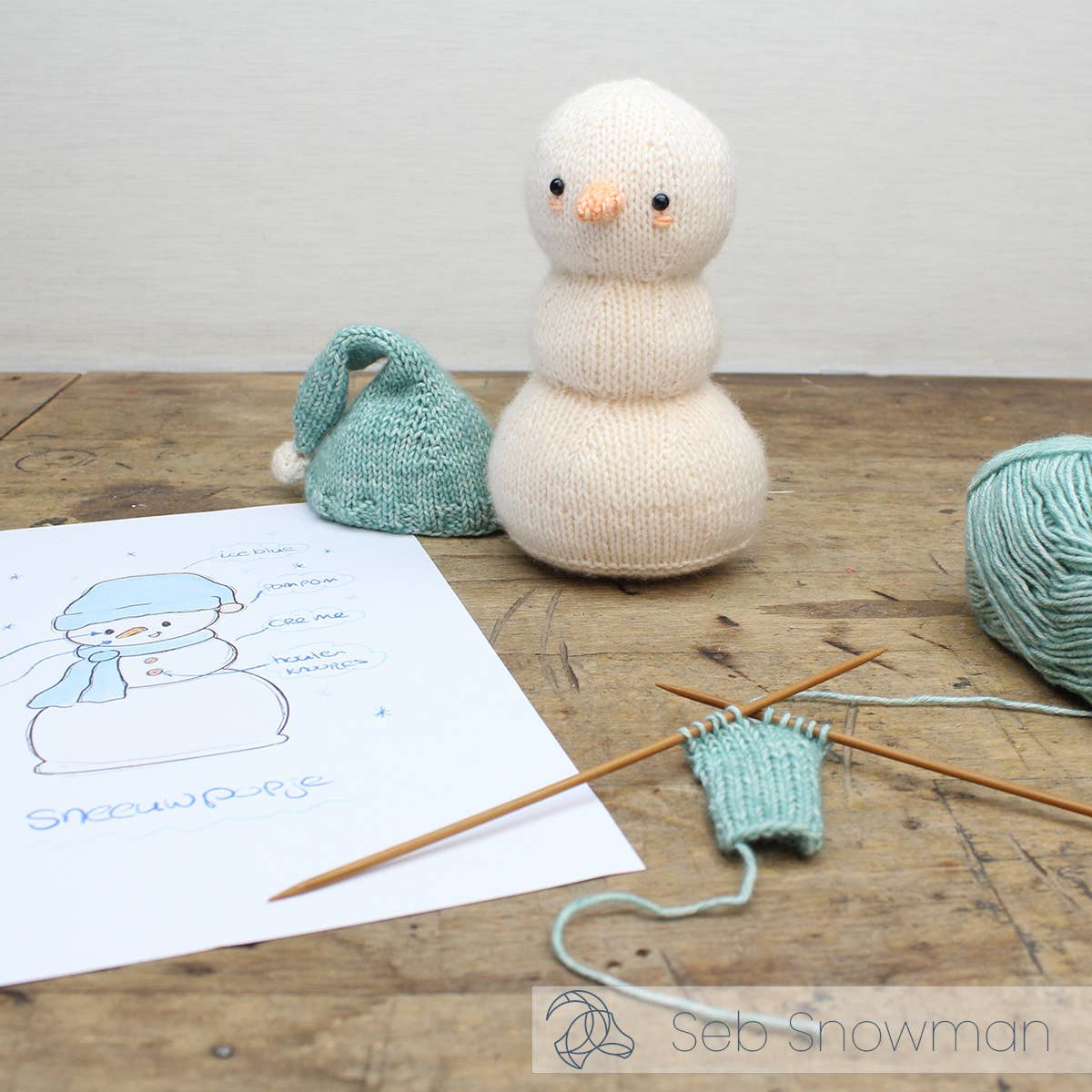 Hardicraft USA - DIY Knitting Kit - Seb Snowman
