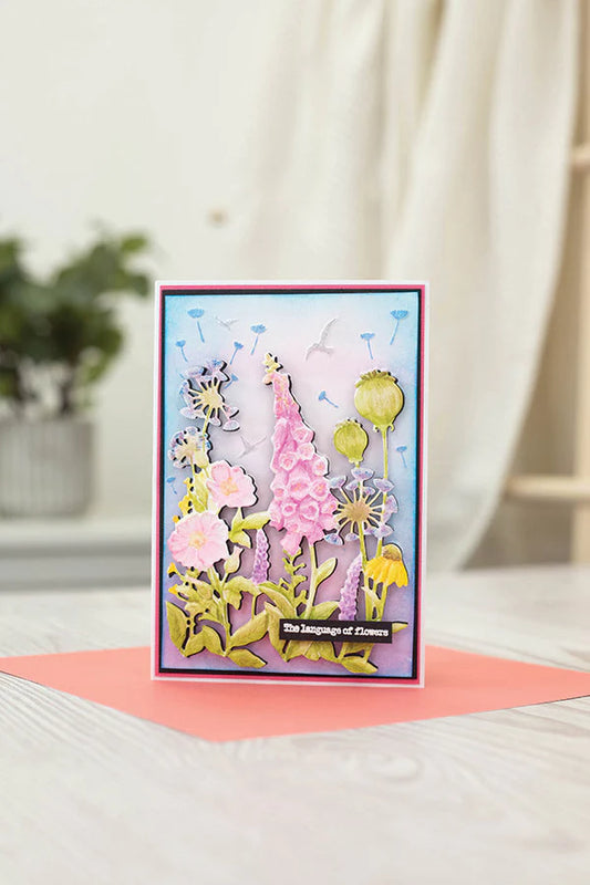 Gemini 4 x 6" 3D Embossing Folder & Metal Die - Wildflower Meadow
