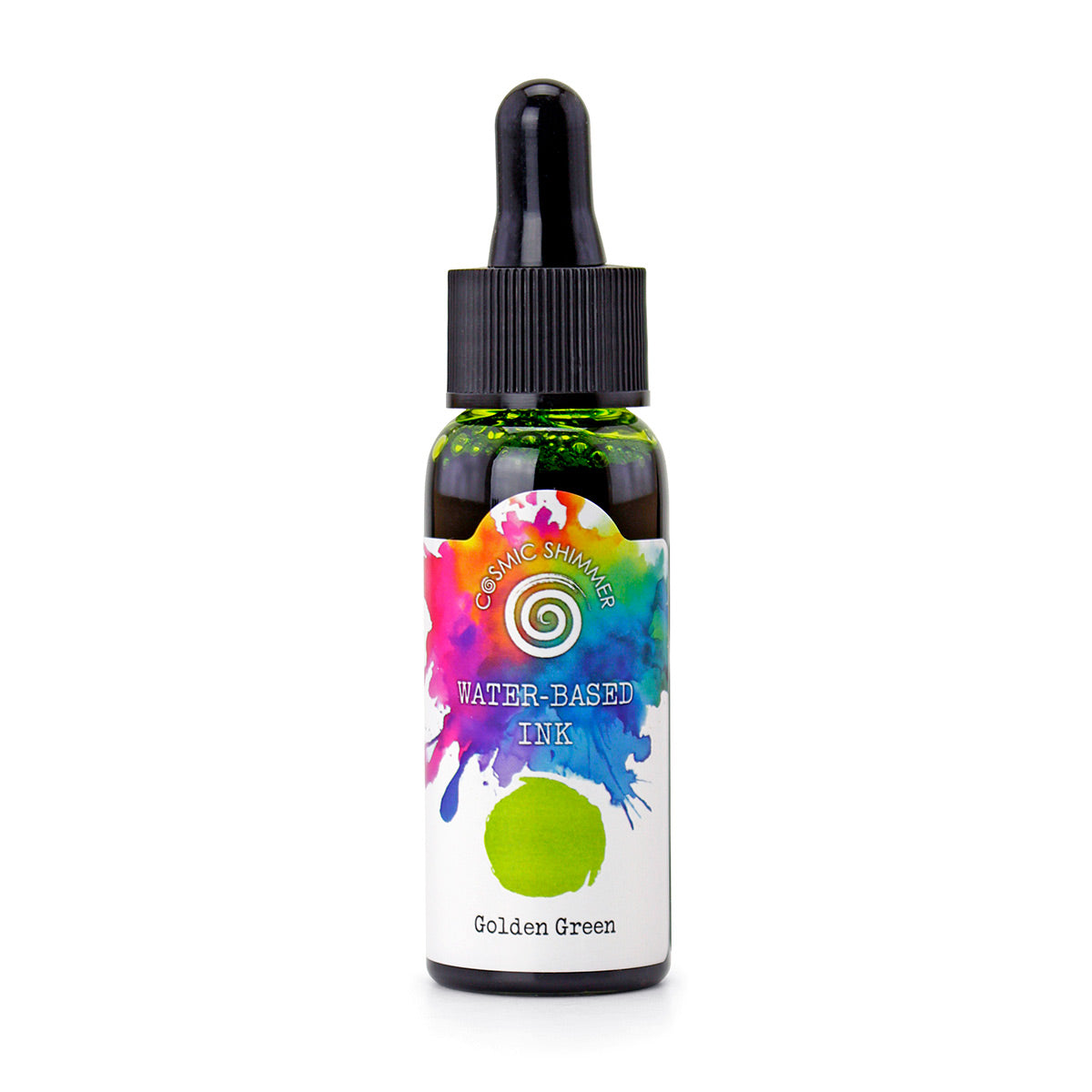 Cosmic Shimmer Water-Based Ink 30ml - Golden Green