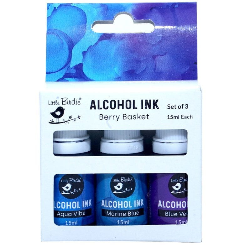 Little Birdie Alcohol Ink, Set of 3-Berry Basket