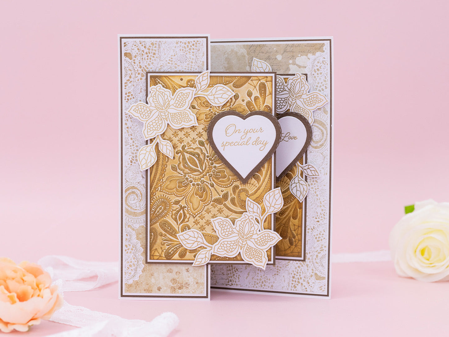 Sara Signature Antique Lace - Lace Panel 6" x 4" 3D Embossing Folder