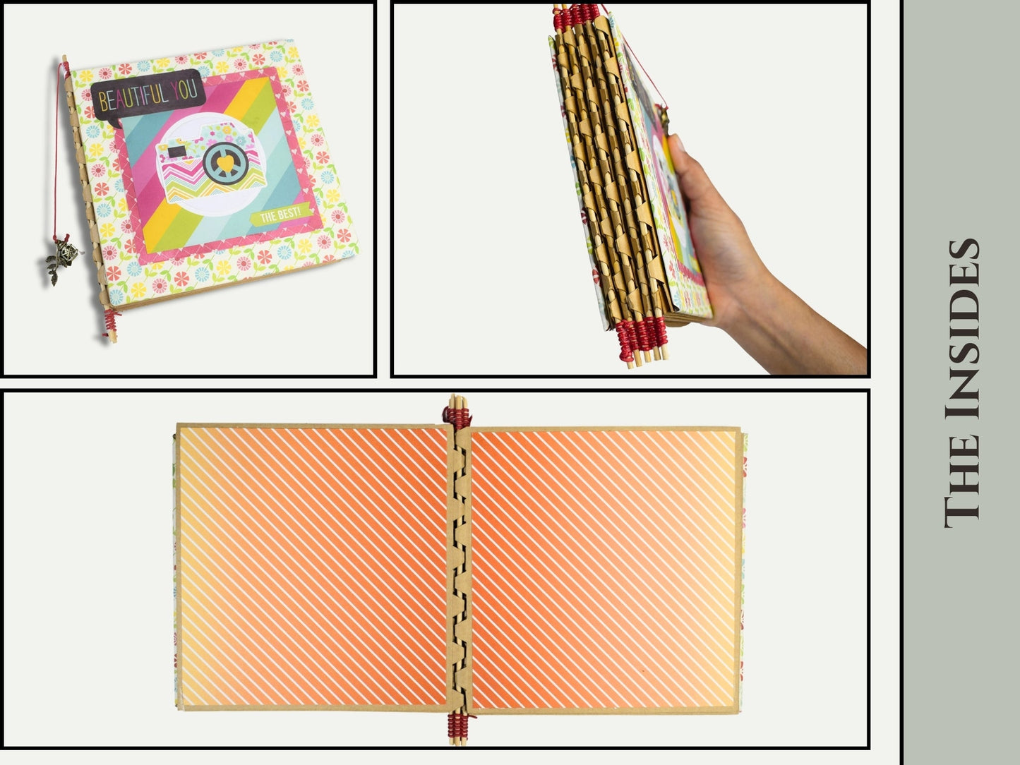 CrafTreat Piano Hinge Book DIY Scrapbook Blanks - White