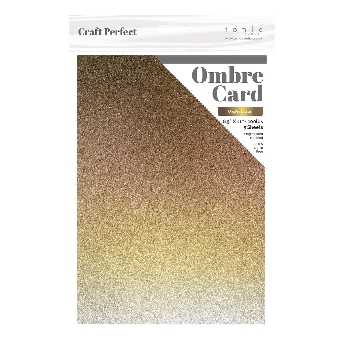 Craft Perfect Glitter Ombre Cardstock Pack - Oyster Luster