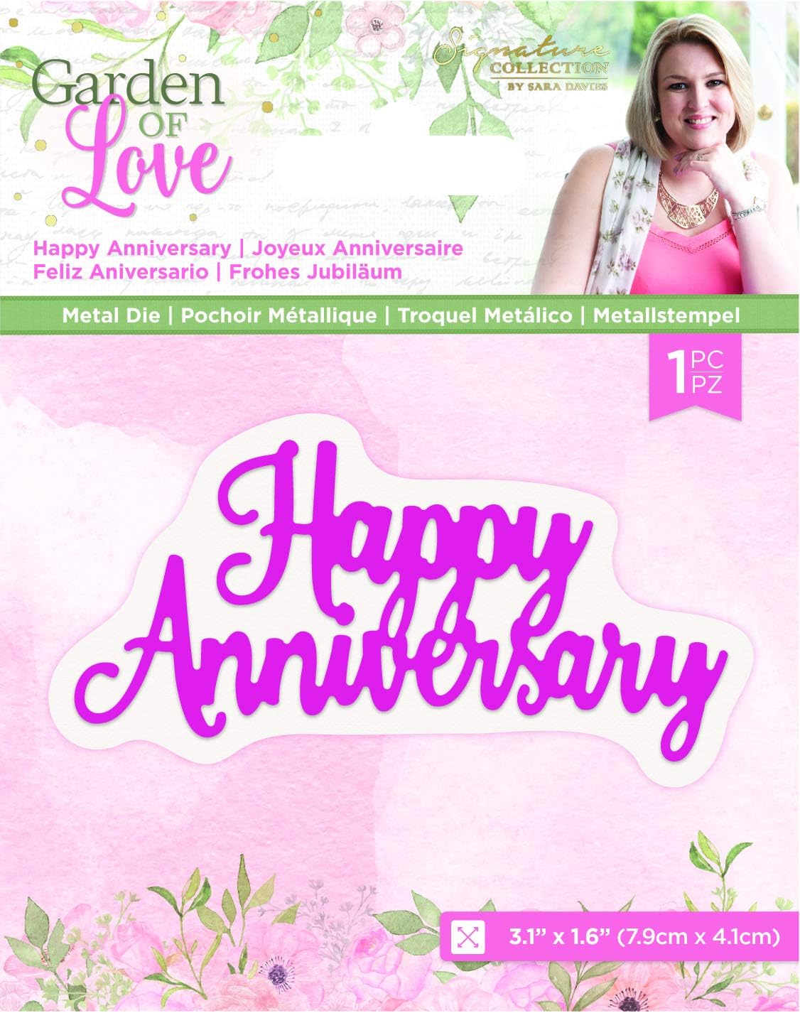 Sara Signature - Garden of Love Metal Die - Happy Anniversary