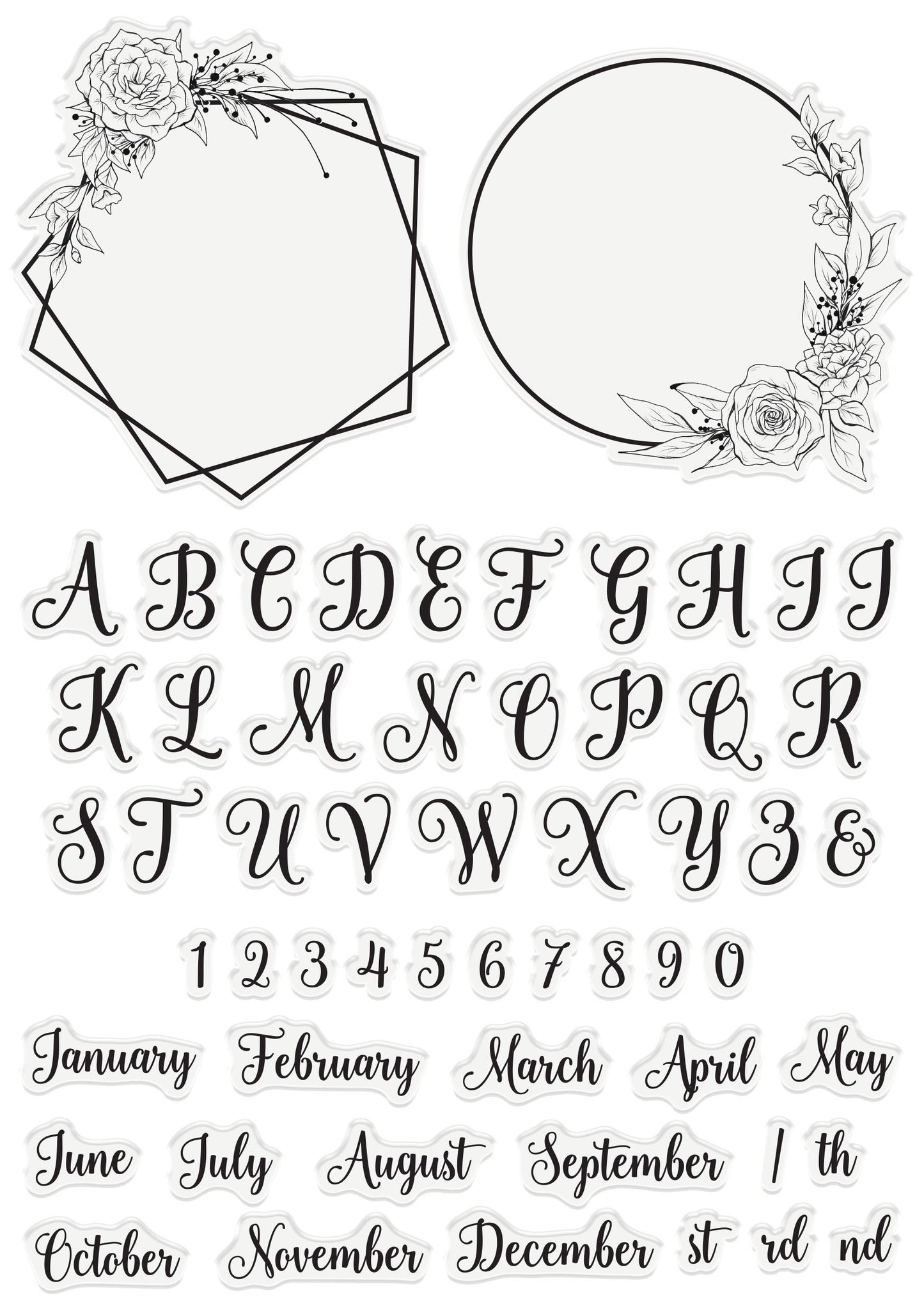 Sara Signature - Garden of Love - Clear Acrylic Stamp - Monogram Frames
