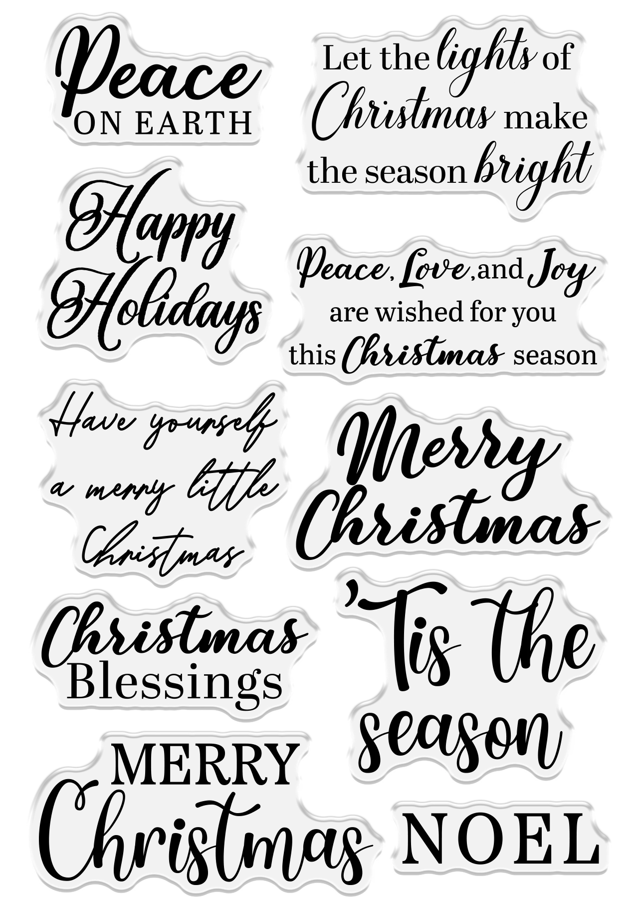 Christmas by Candlelight Clear Acrylic Stamp Set - Christmas Blessings