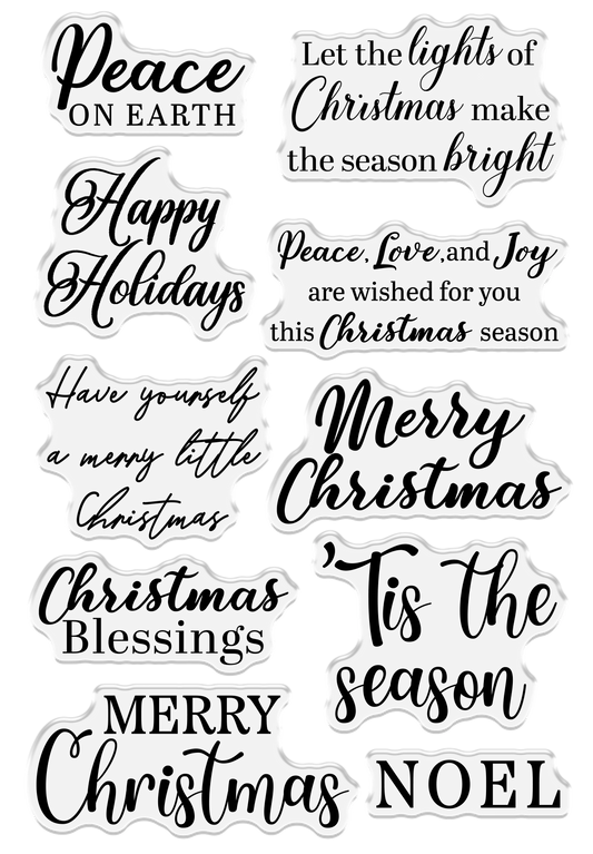Christmas by Candlelight Clear Acrylic Stamp Set - Christmas Blessings
