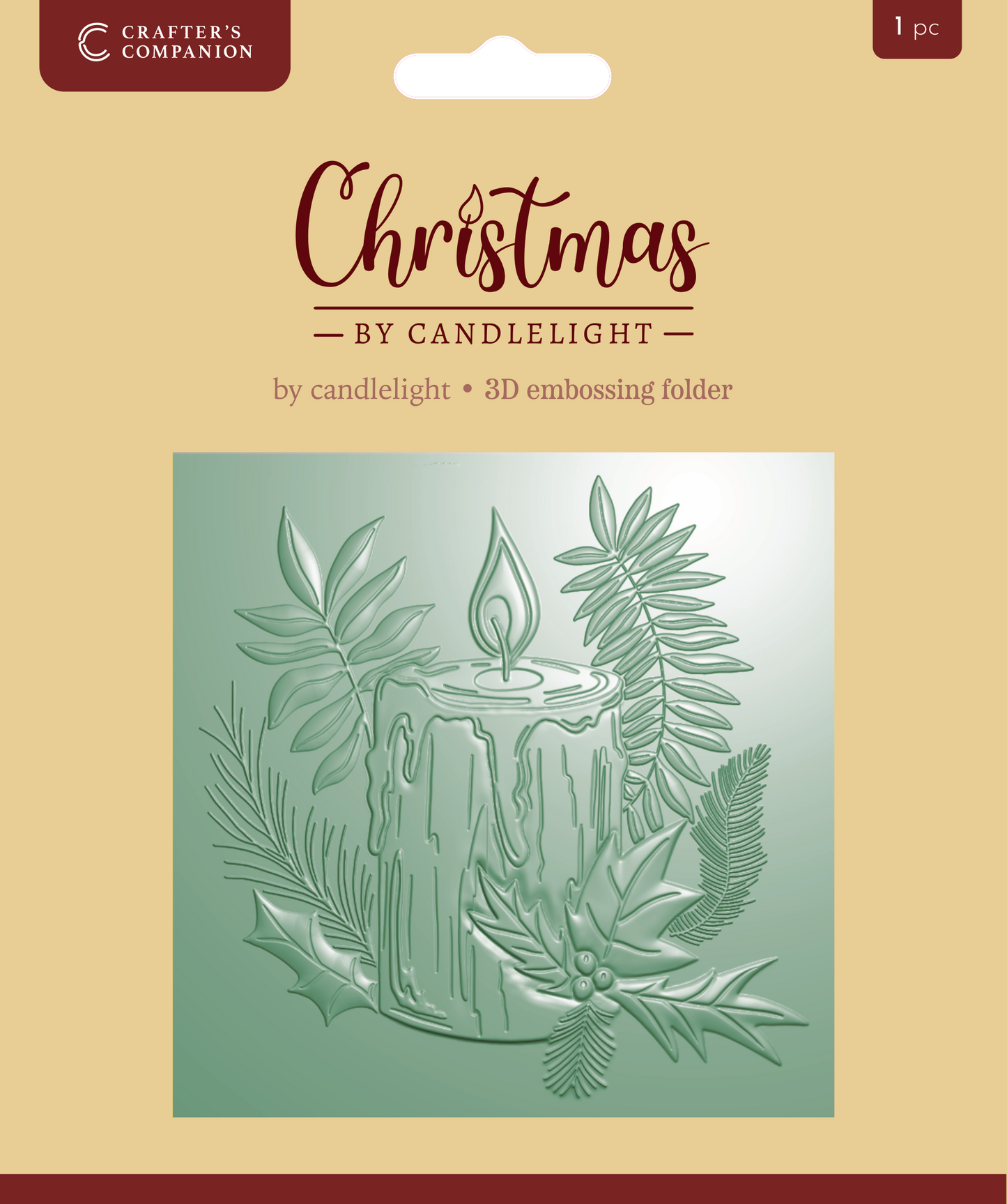 Christmas by Candlelight 5.5” X 5.5” 3D Embossing Folder - By Candlelight