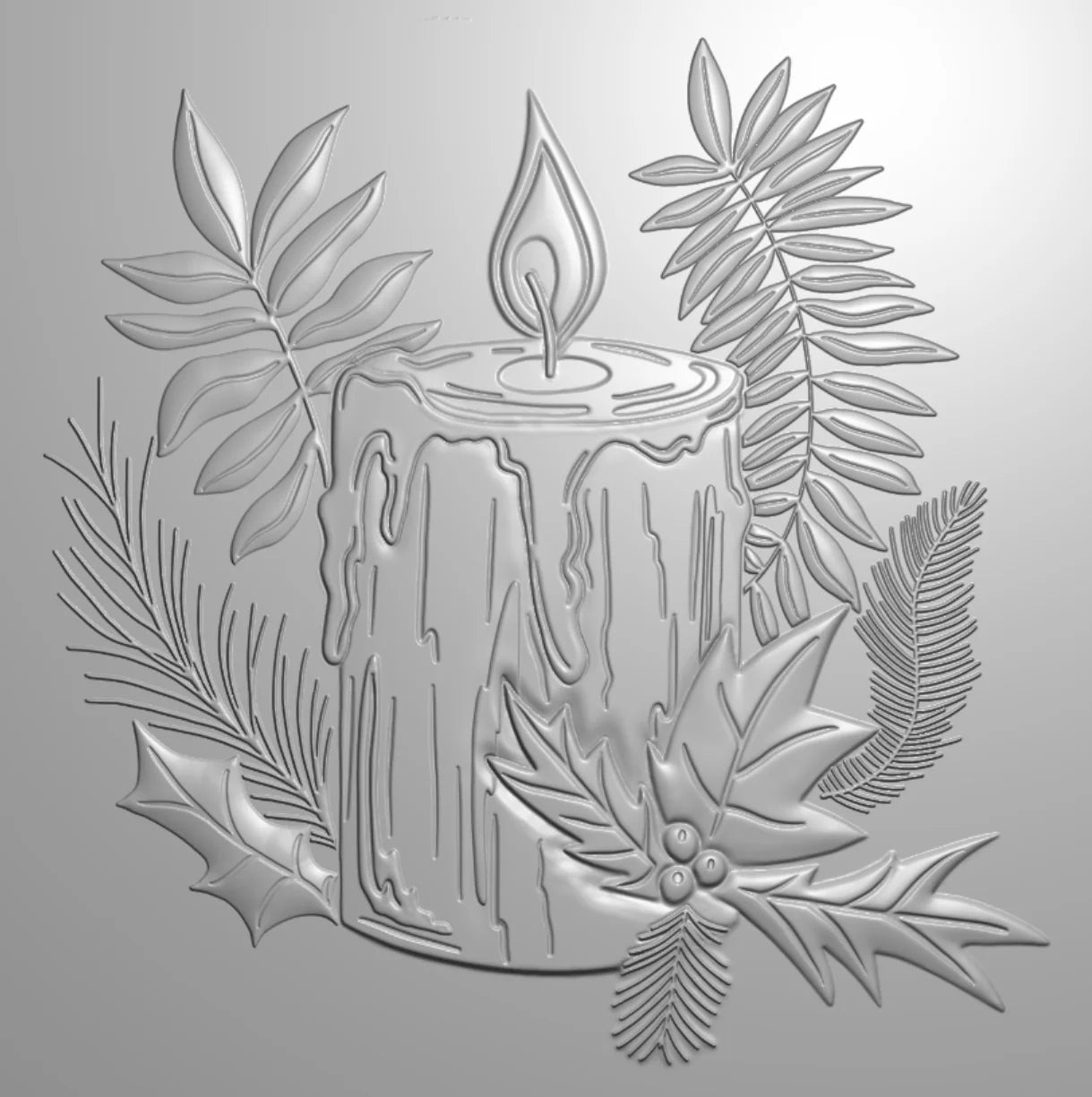 Christmas by Candlelight 5.5 X 5.5 3D Embossing Folder - By Candlelight