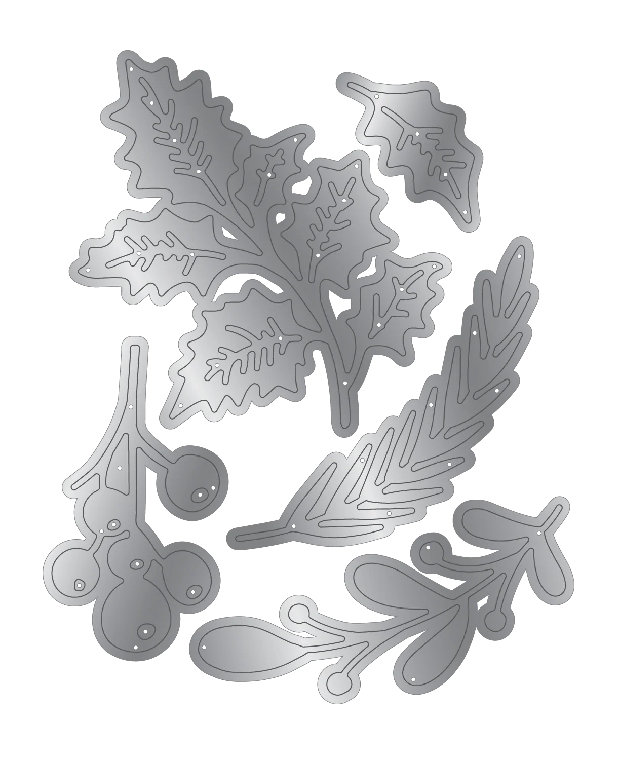 Christmas by Candlelight Metal Die Set - Seasonal Foliage