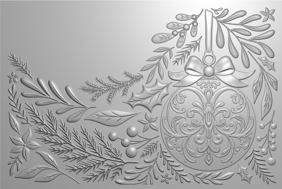 Crafter's Companion 6"x4" 3D Embossing Folder - Festive Bauble