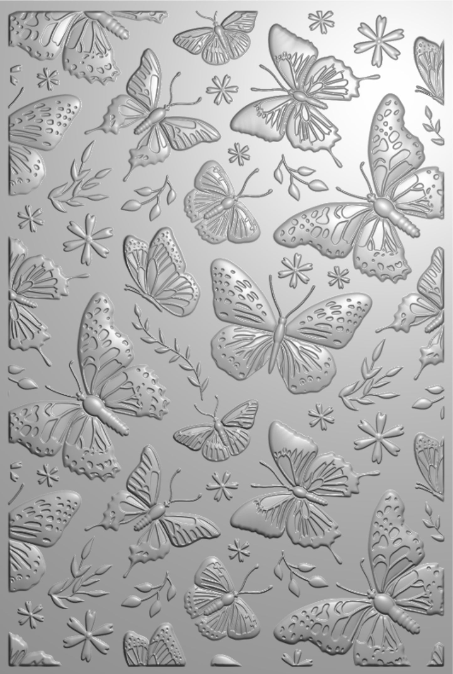 Crafter's Companion 3D Embossing Folder, Metal Die & Acrylic Stamp - Splendid Butterflies