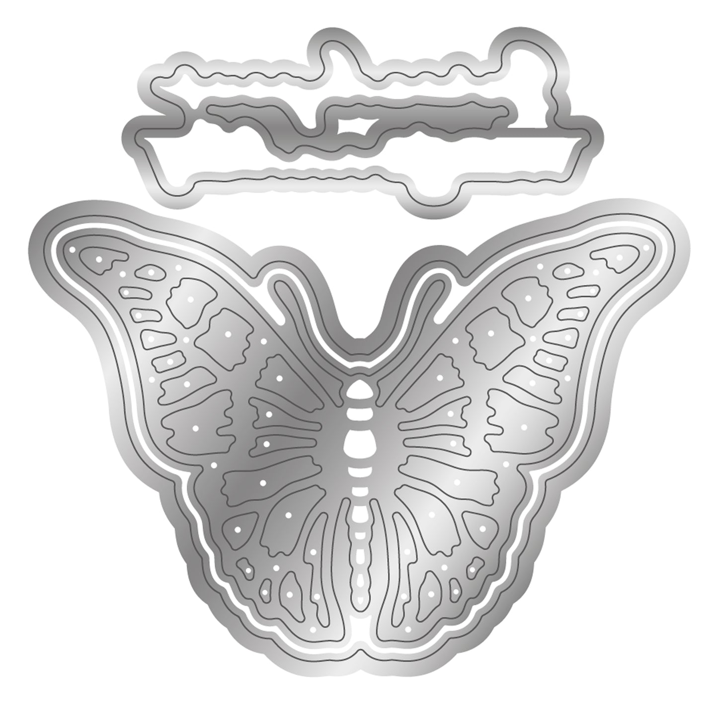 Crafter's Companion 3D Embossing Folder, Metal Die & Acrylic Stamp - Splendid Butterflies
