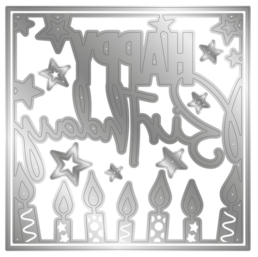 Crafter's Companion Birthday Celebrations Metal Die Create-a-Card - Happy Birthday