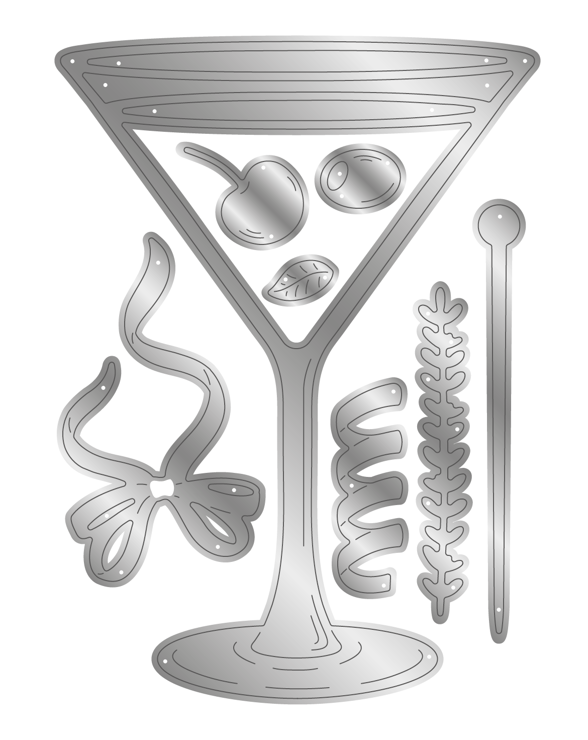 Crafter's Companion Birthday Celebrations Metal Dies - Martini Glass