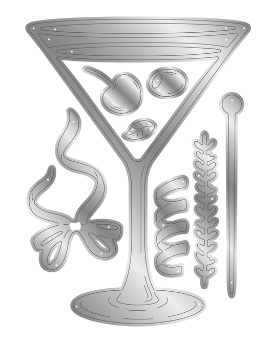 Crafter's Companion Birthday Celebrations Metal Dies - Martini Glass
