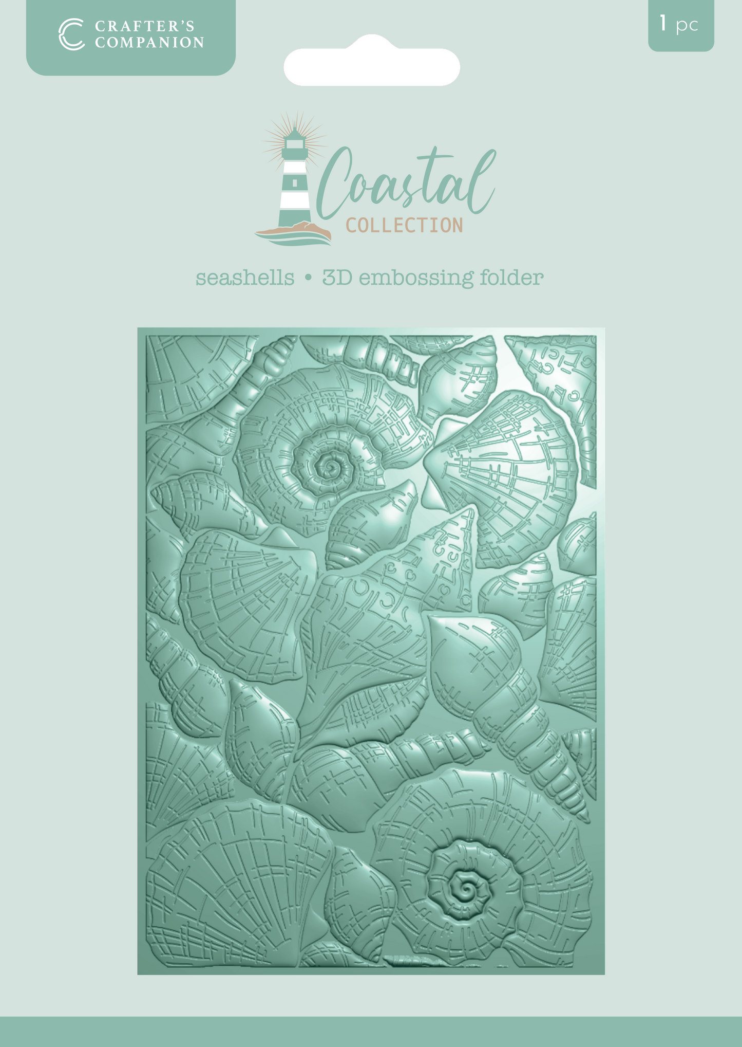 Crafter’s Companion Coastal Collection 3D Embossing Folder 5”x7” - Sea Shells