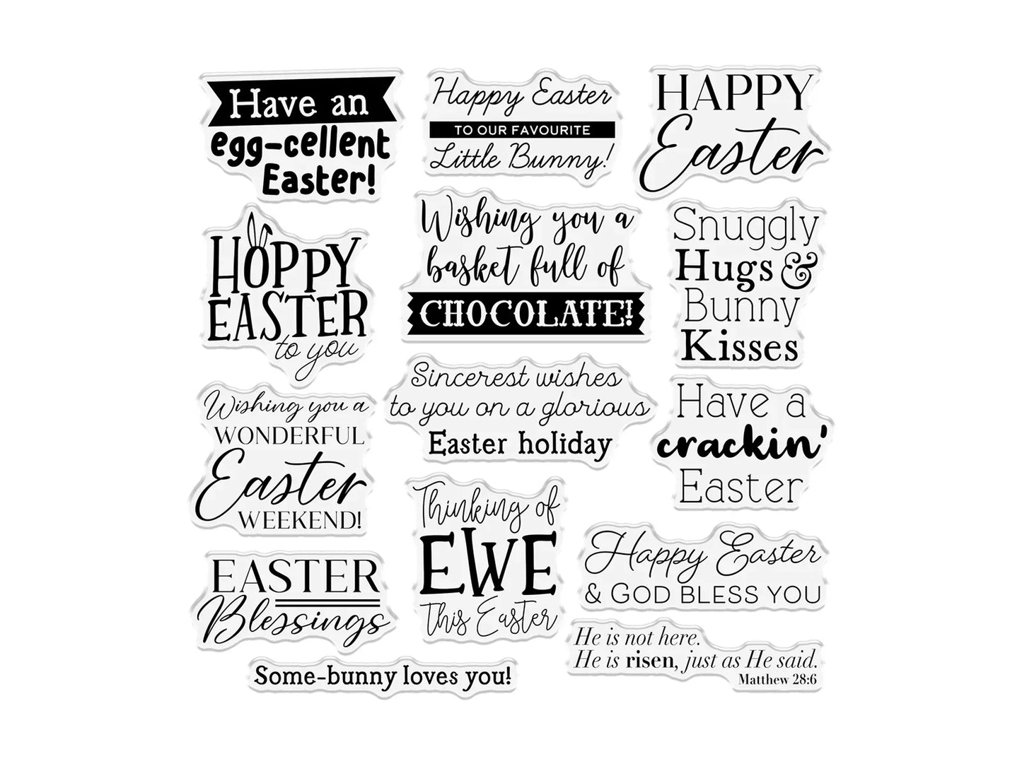 Crafter's Companion Easter Collection Clear Acrylic Stamp - Have an Egg-cellent Easter!
