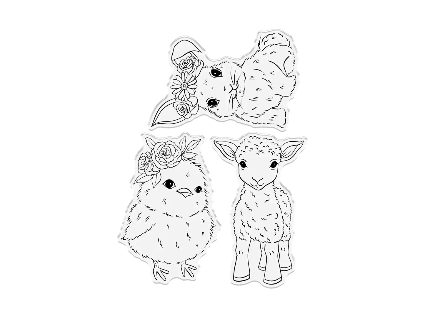 Crafter's Companion Easter Collection Stamp & Die - Cute Easter Friends