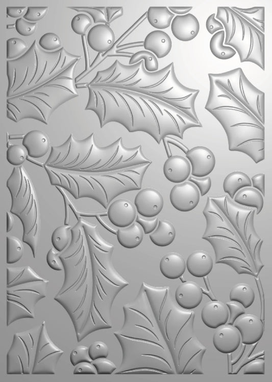 Crafter's Companion 3D Embossing Folder 5.5" x 7.5" - Flourishing Holly