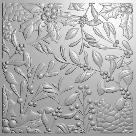 Crafter's Companion 3D Embossing Folder 5.5" x 5.5" - Christmas Foliage