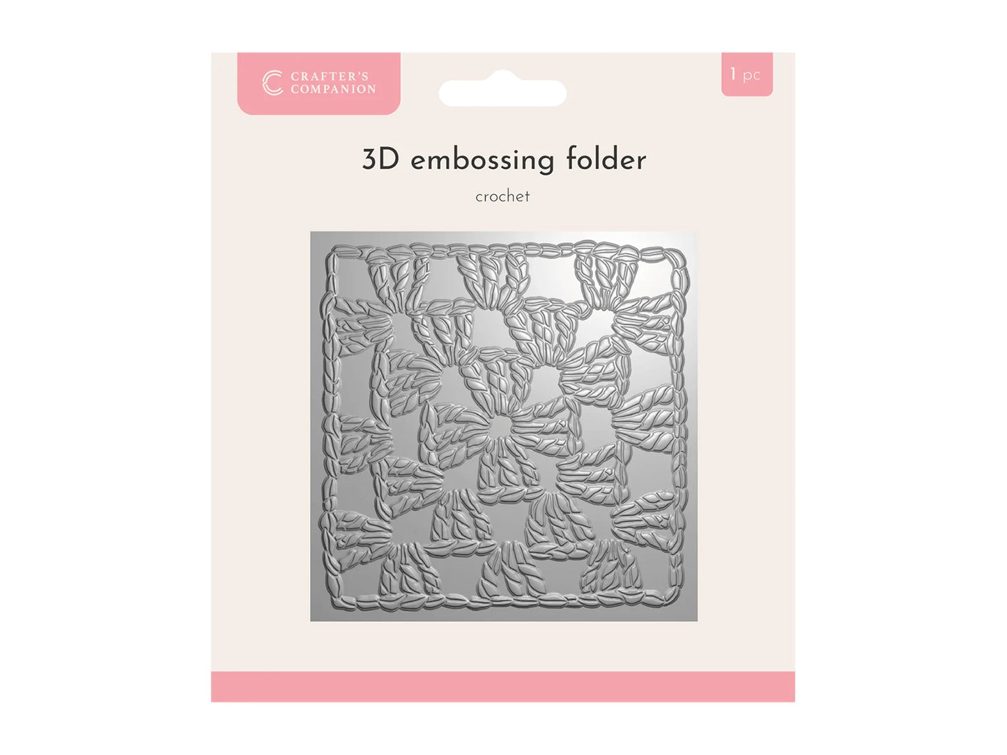 Crafter’s Companion 5.5″ x 5.5″ 3D Embossing Folder - Crochet