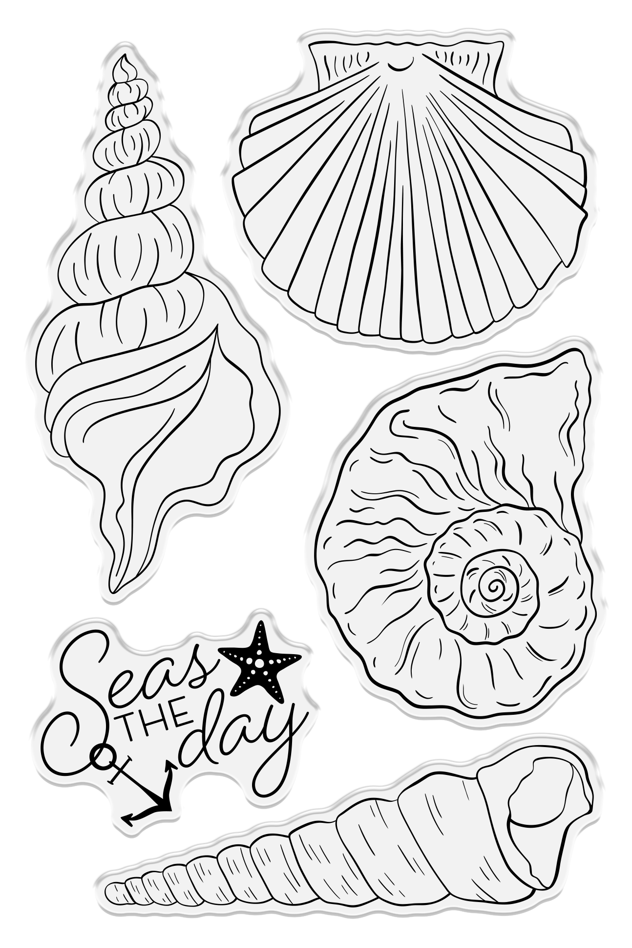 Crafters Companion - Inking & Stamping - Clear Acrylic Stamp - Seas the Day