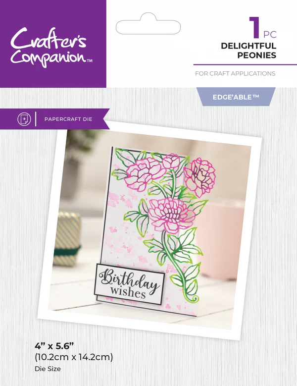 Crafter's Companion Metal Die Edgeable - Delightful Peonies