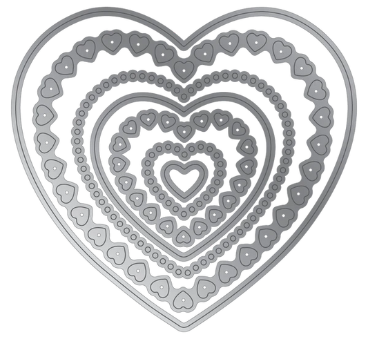 Crafter's Companion Metal Dies Elements - Decorative Nesting Hearts