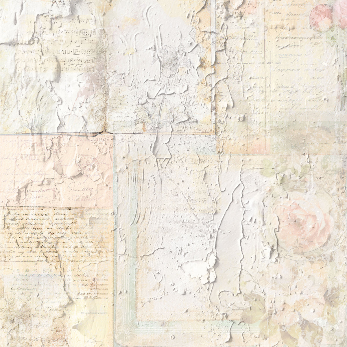 Crafters Companion 12” x 12” Paper Pad - Distressed Florals