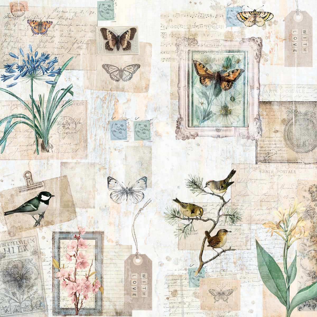 Crafters Companion 12” x 12” Paper Pad - Distressed Florals