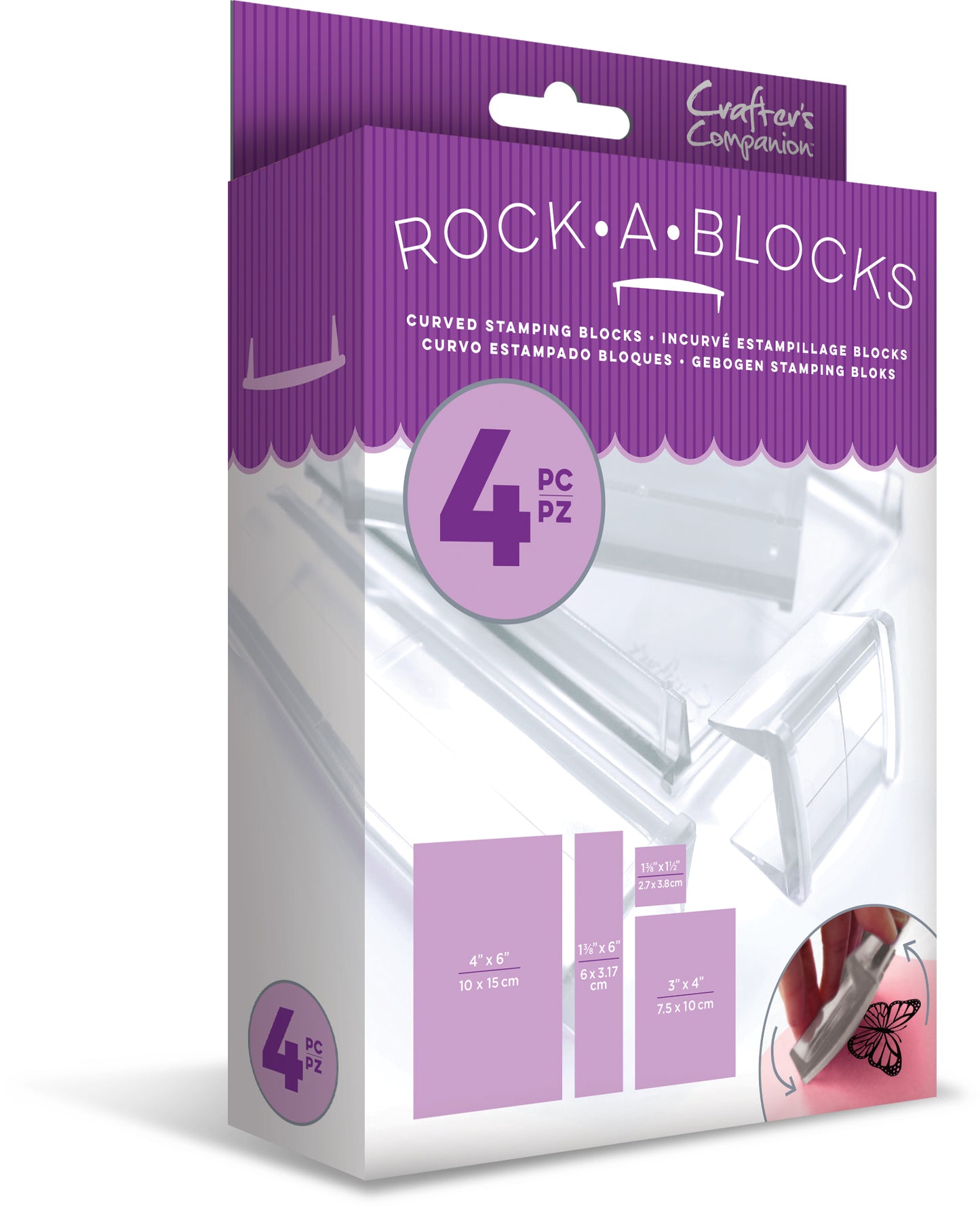 Crafter’s Companion Clear Rock-A-Blocks - Set of 4 Stamping - Blocks