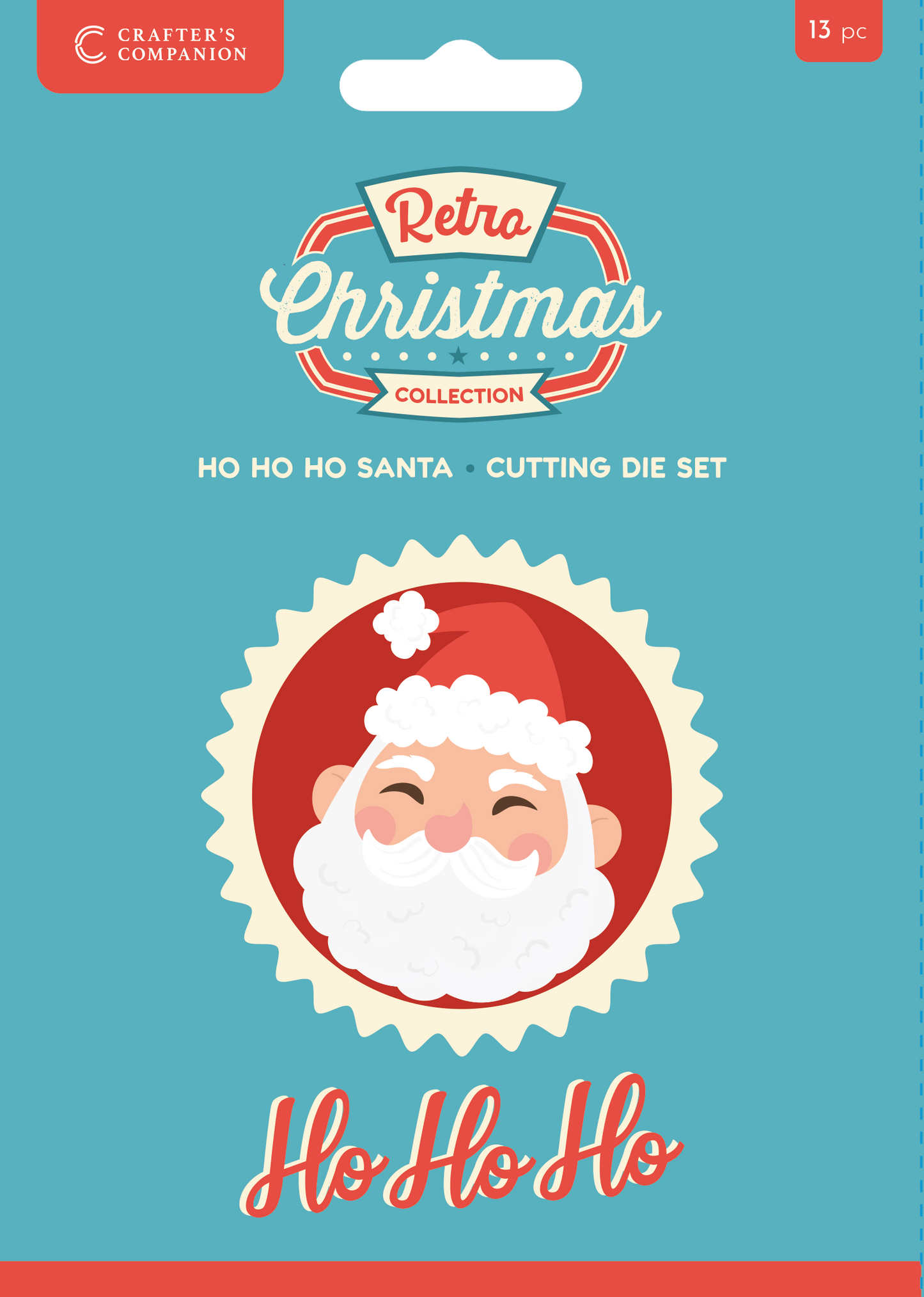 Crafter's Companion Retro Christmas Collection Metal Die Set - Ho Ho Ho Santa
