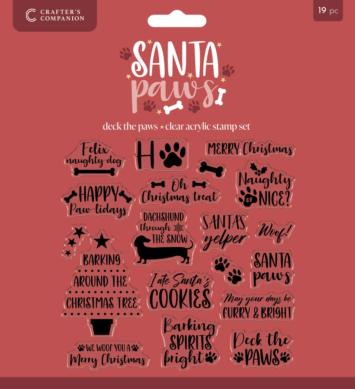 Crafter's CompanionSanta Paws Clear Acrylic Stamp - Deck the Paws