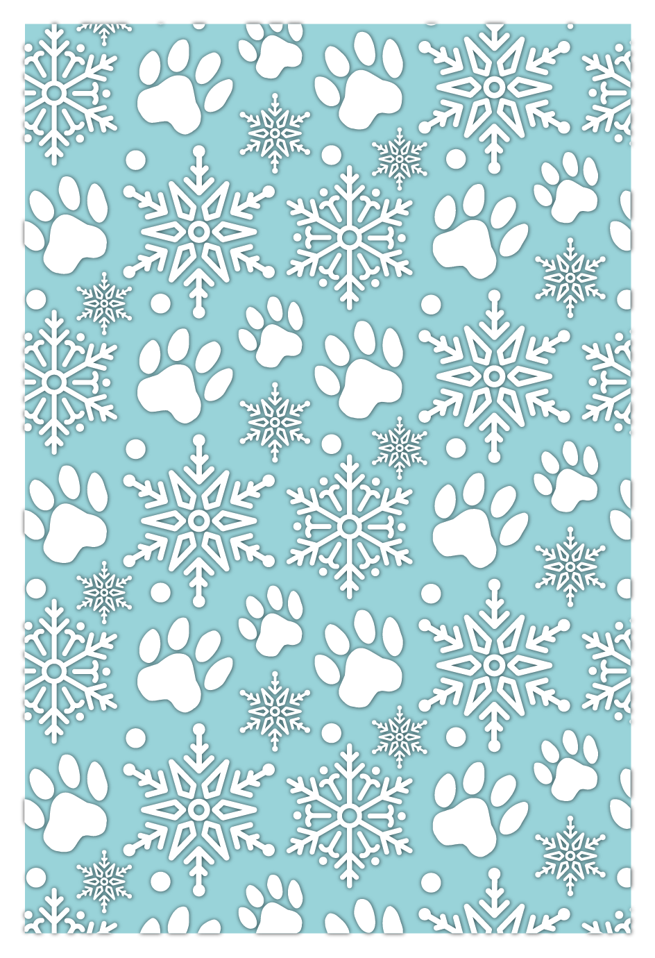 Crafter's CompanionSanta Paws 4”x6” 2D Embossing Folder - Snowflakes & Paws