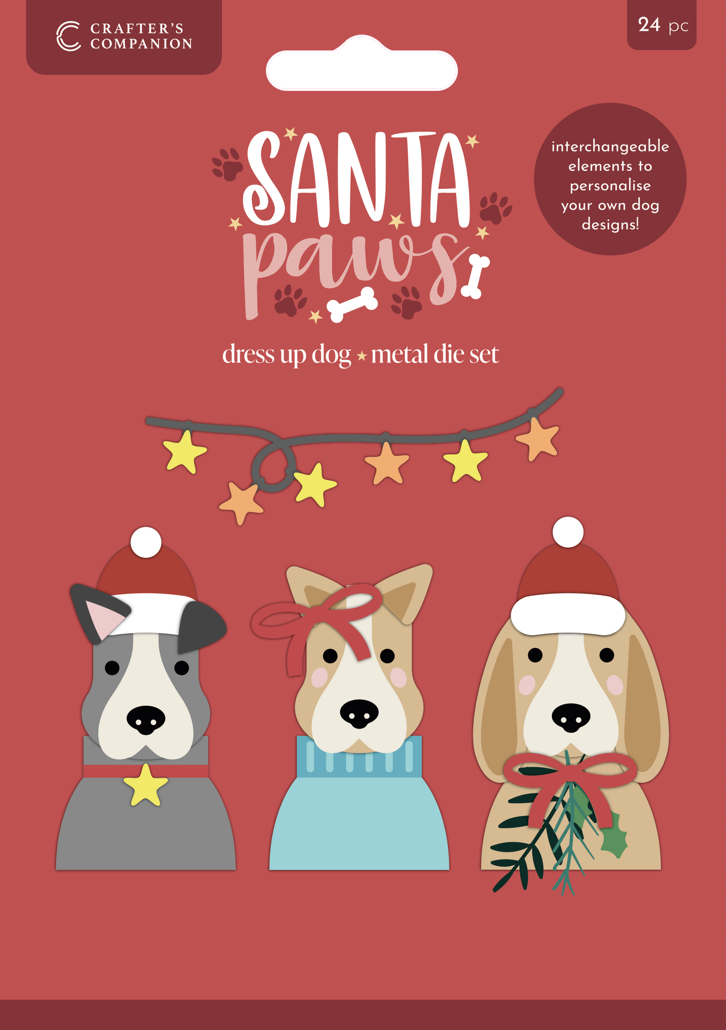 Crafter's Companion Santa Paws Metal Die - Dress up Dog