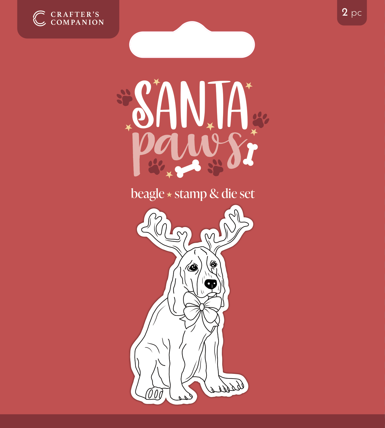 Crafter's Companion Santa Paws Stamp and Die - Beagle