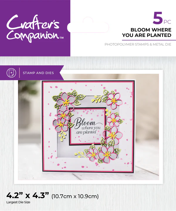 Crafter's Companion Stamp and Die Set - Bloom Where You Are Planted
