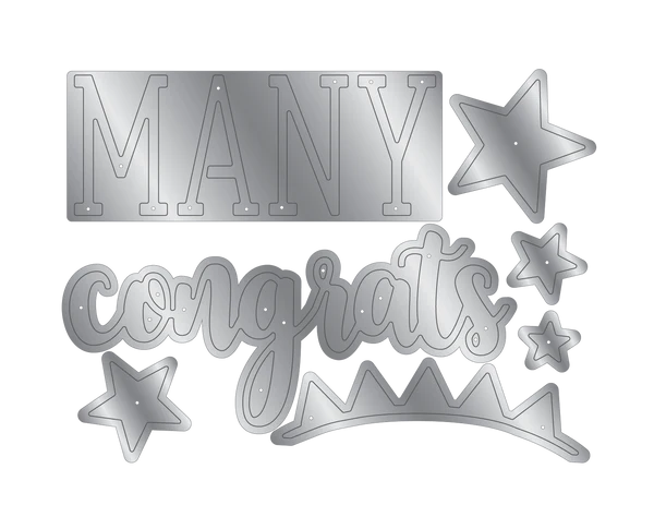 Crafter's Companion Stamps & Dies - Many Congrats