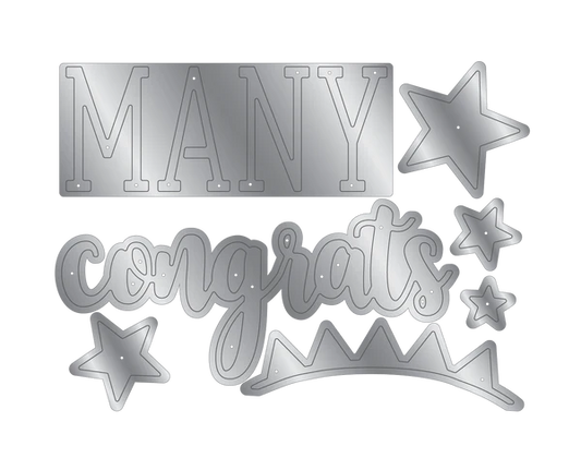 Crafter's Companion Stamps & Dies - Many Congrats