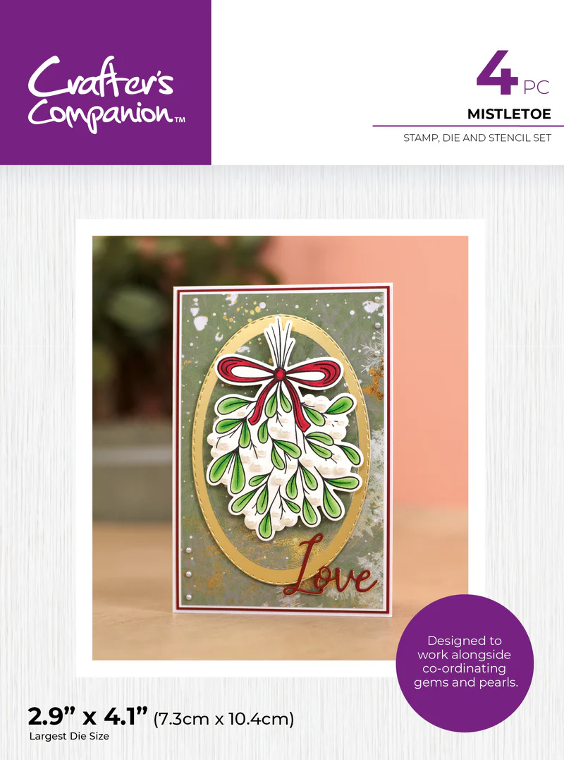 Crafter's Companion Stamp, Die and Stencil Set - Mistletoe