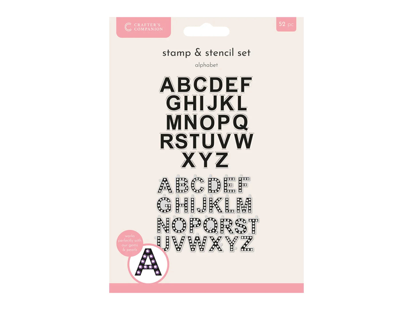 Crafter's Companion Photopolymer Stamp & Stencil Set - Alphabet