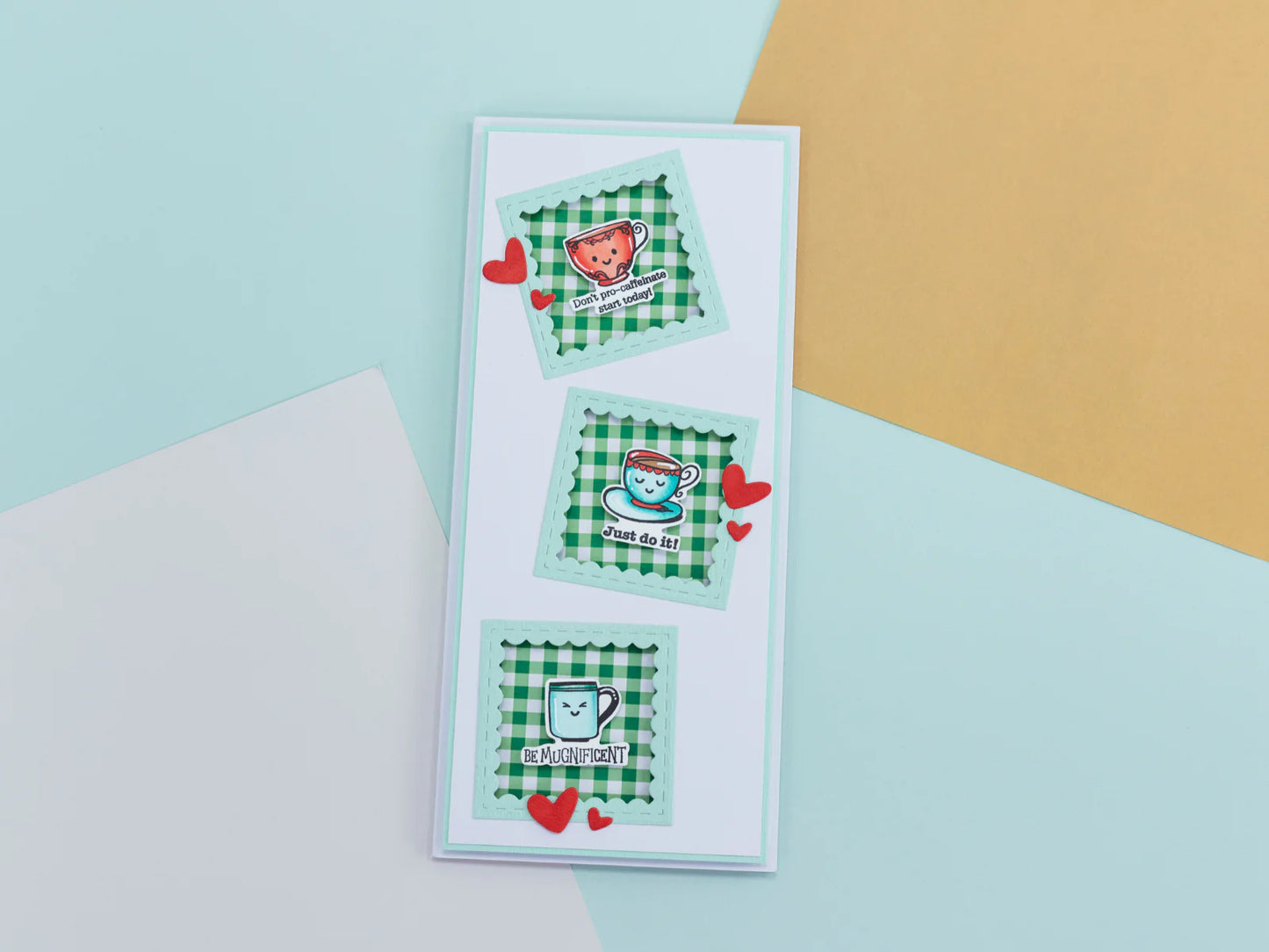 Crafters Companion Tea & Coffee Collection Clear Acrylic Stamp Set - Mo-tea-vation