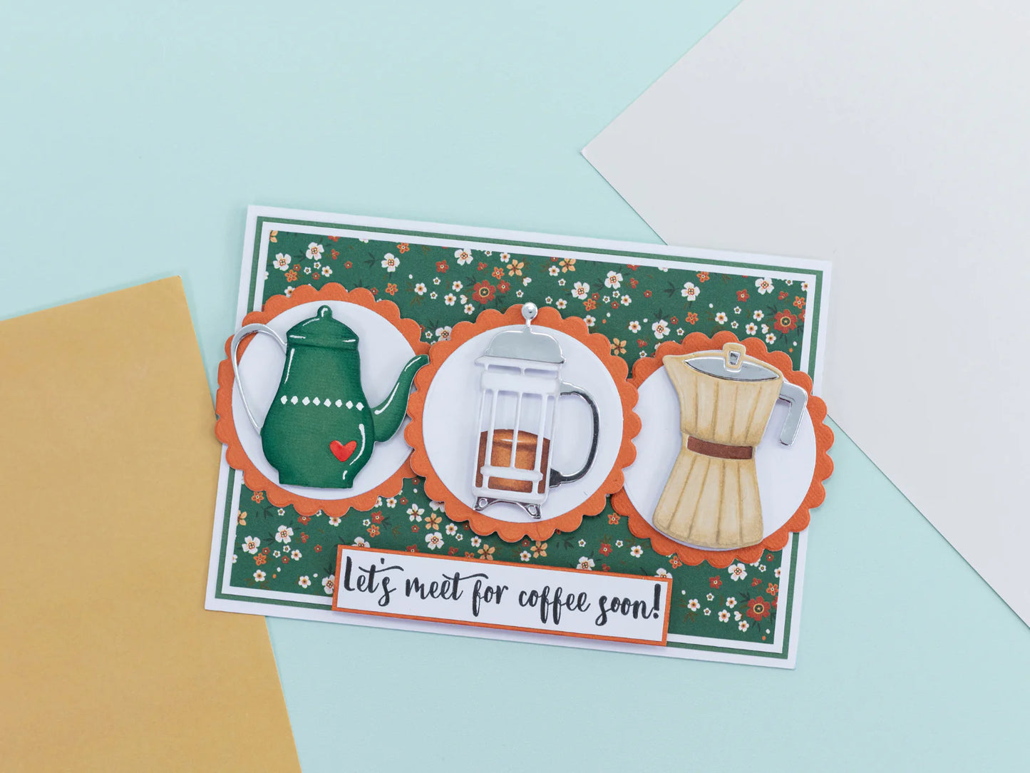 Crafters Companion Tea & Coffee Collection Metal Die Set - Coffee Break