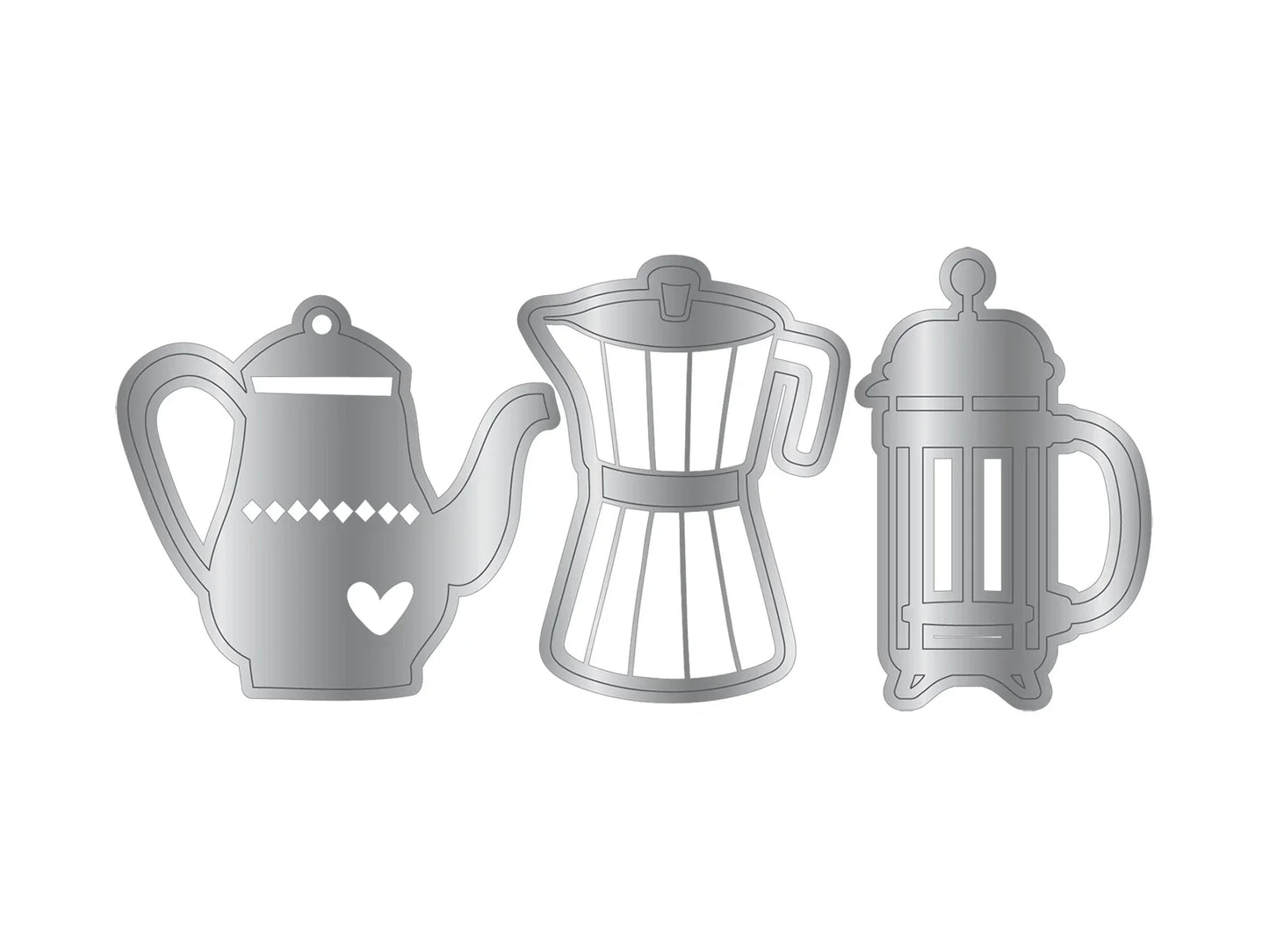 Crafters Companion Tea & Coffee Collection Metal Die Set - Coffee Break