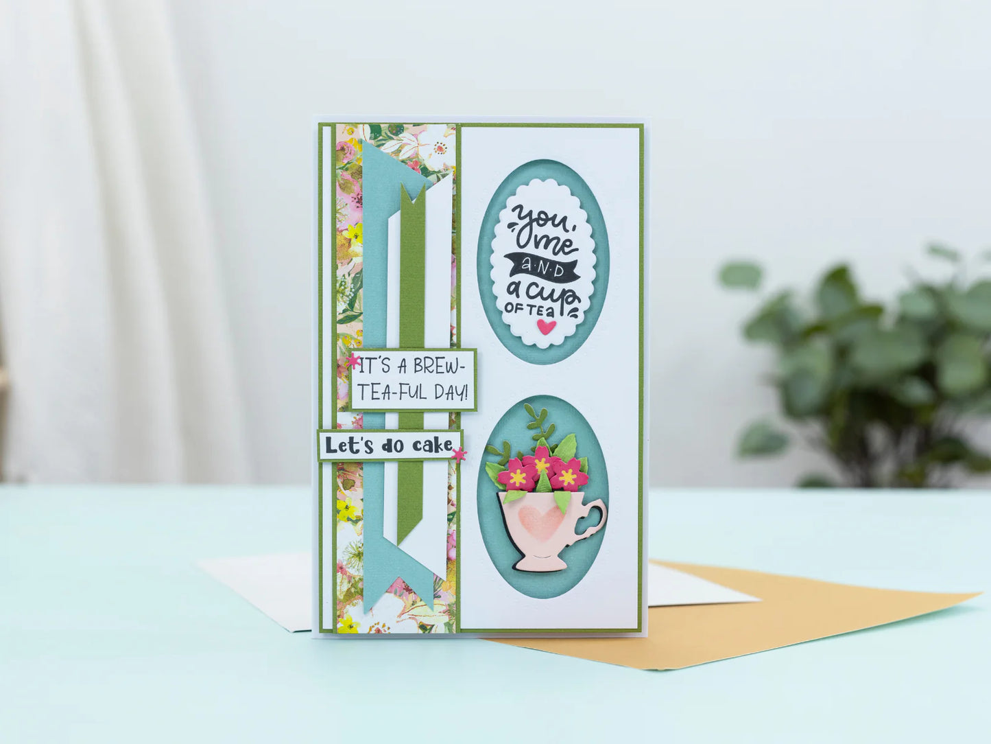 Crafters Companion Tea & Coffee Collection Metal Die Set - Green Tea
