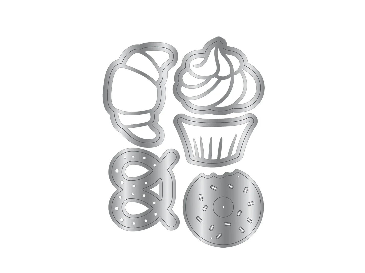 Crafters Companion Tea & Coffee Collection Metal Die Set - Sweet Treats