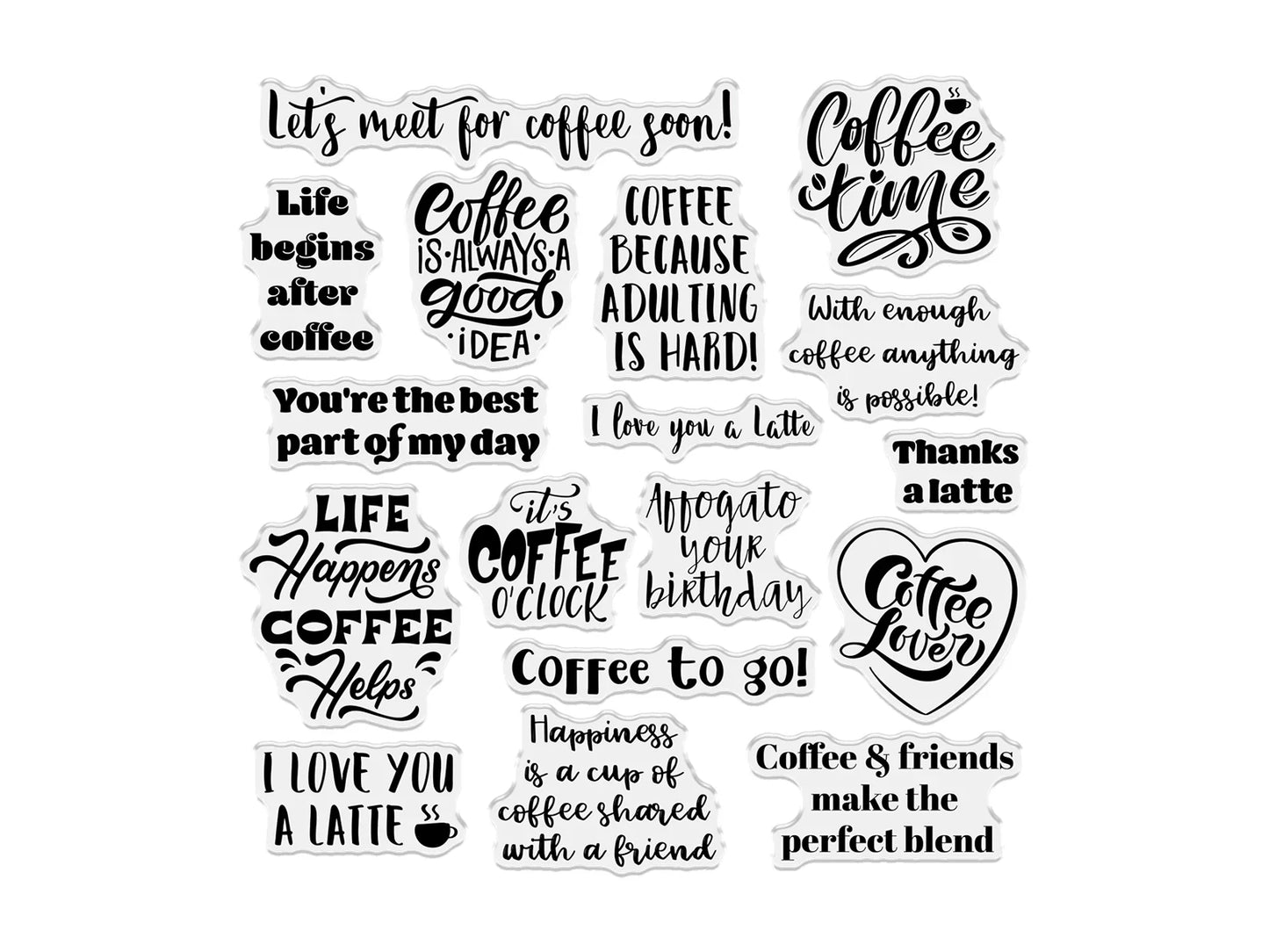 Crafters Companion Tea & Coffee Collection Photopolymer Stamp Set - Coffee O'Clock